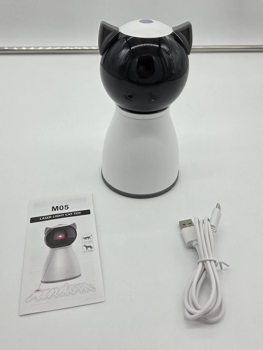M05 Laser Light Cat Toy - Silver and Black